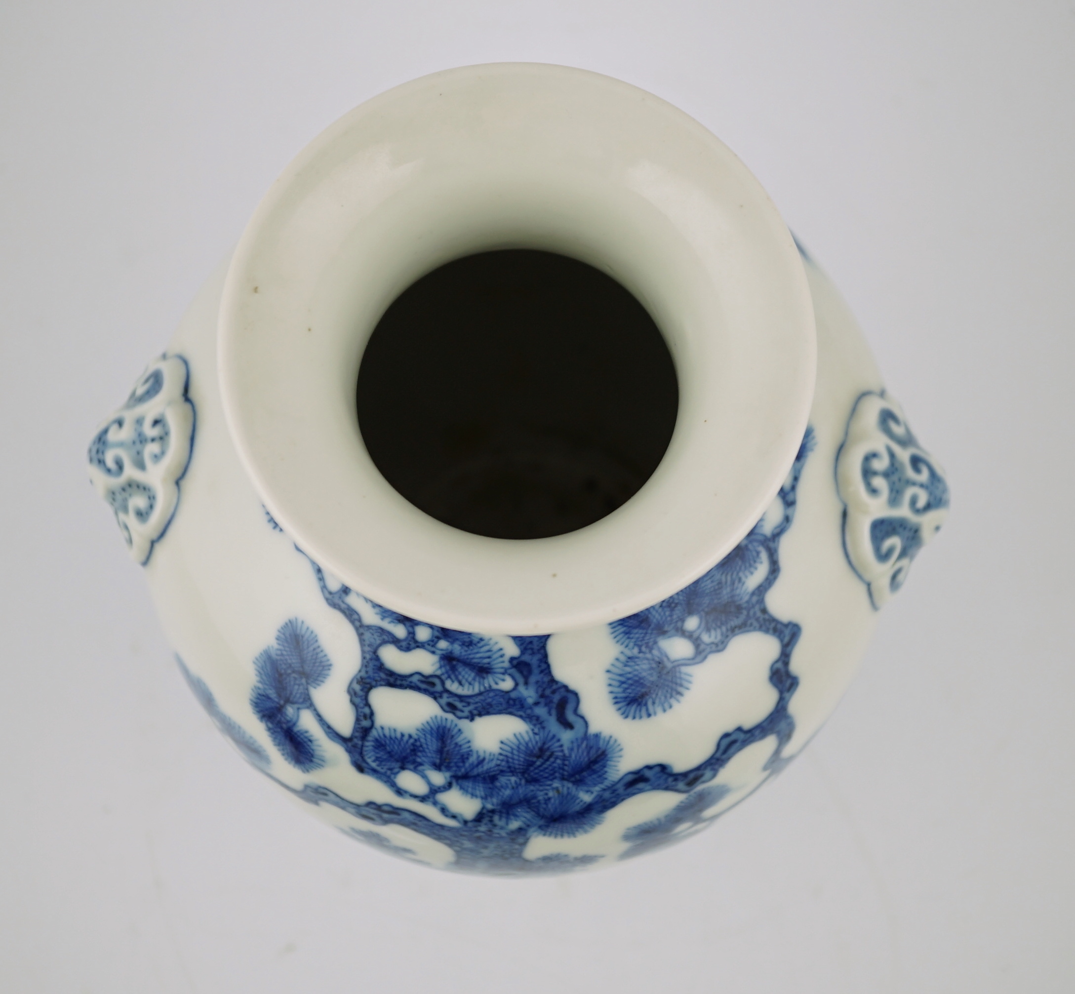 A Chinese blue and white ‘deer and pine’ vase, Qianlong seal mark but Republic period